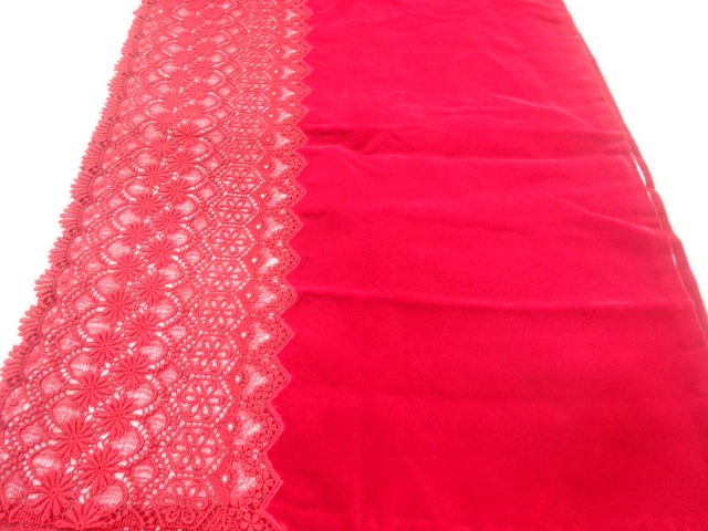  ビロードレース花模様ショール